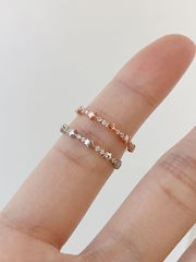 [925 Silver] Line Star Double Layered Ring (2 Colors) 