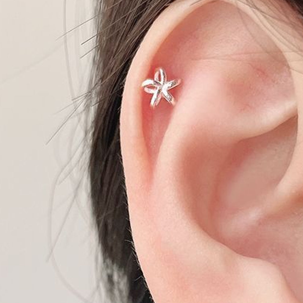 [Surgical] Cubic Flower (2 Colors) 16G Body Piercing Back Piercing Cartilage Piercing 