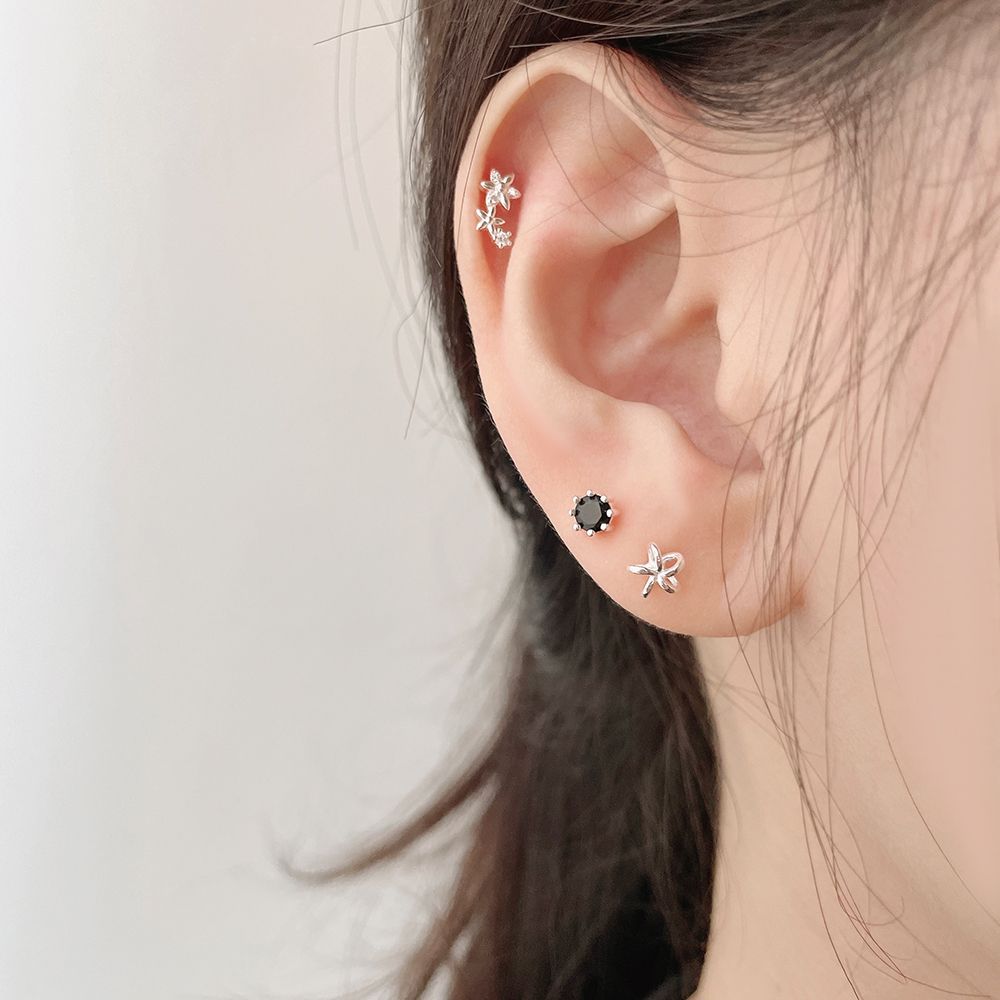 [Surgical] Cubic Flower (2 Colors) 16G Body Piercing Back Piercing Cartilage Piercing 