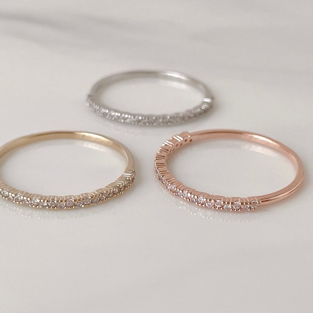 [925 Silver] Line Star Double Layered Ring (2 Colors) 