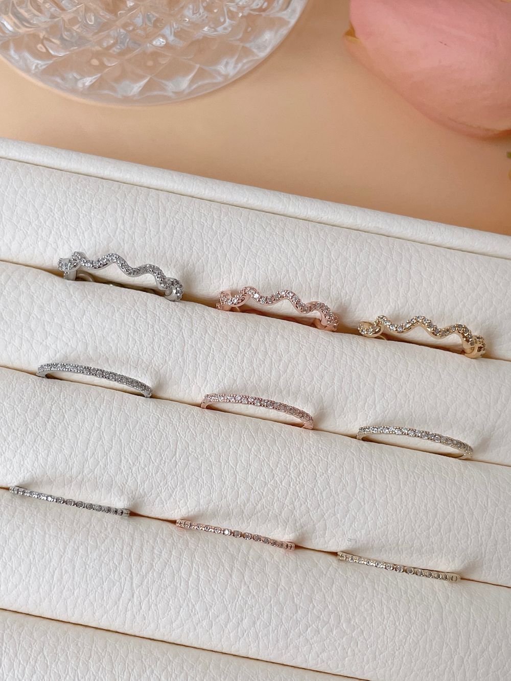 [925 Silver] Line Star Double Layered Ring (2 Colors) 