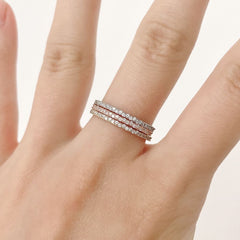 [925 Silver] Line Star Double Layered Ring (2 Colors) 