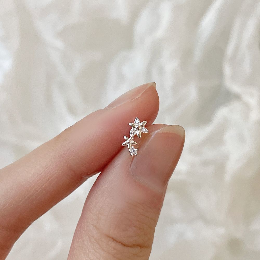 [Surgical] Cubic Flower (2 Colors) 16G Body Piercing Back Piercing Cartilage Piercing 