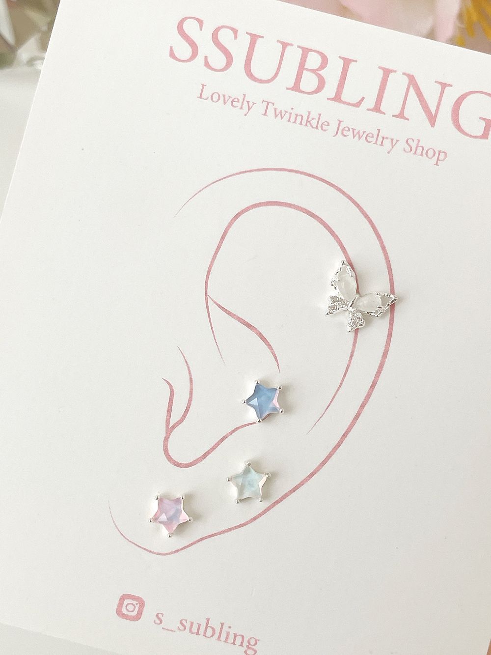 [Surgical] Cubic Flower (2 Colors) 16G Body Piercing Back Piercing Cartilage Piercing 