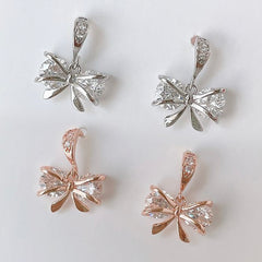 [3-piece set] [Surgical] Green Flower Earrings (2 Colors) Body Piercings, Backs, Piercings, Cartilage Piercings 