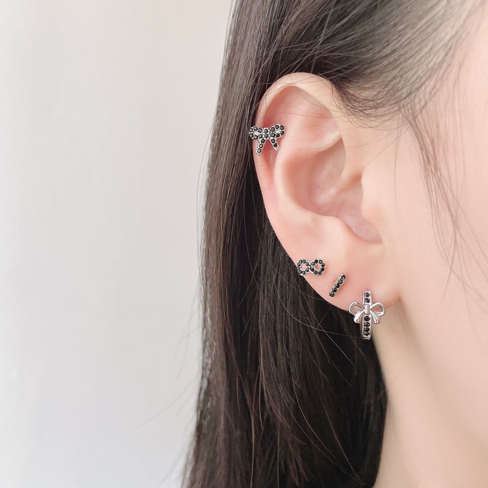 サージカル]リボン＆インフィニティ キュービックバーベルピアス