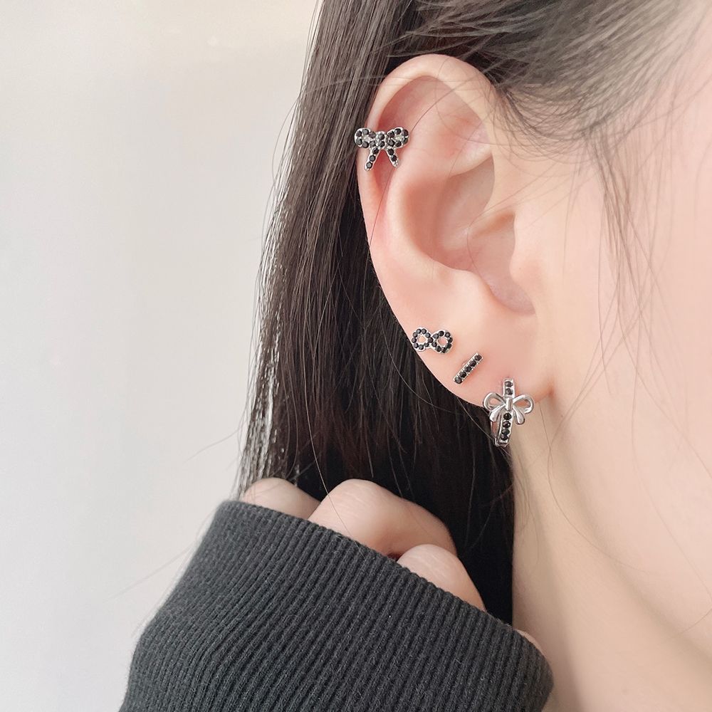 サージカル]リボン＆インフィニティ キュービックバーベルピアス