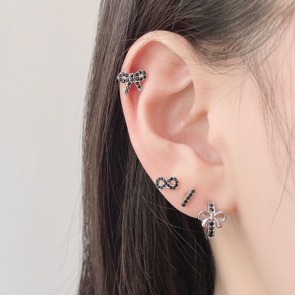 サージカル]リボン＆インフィニティ キュービックバーベルピアス
