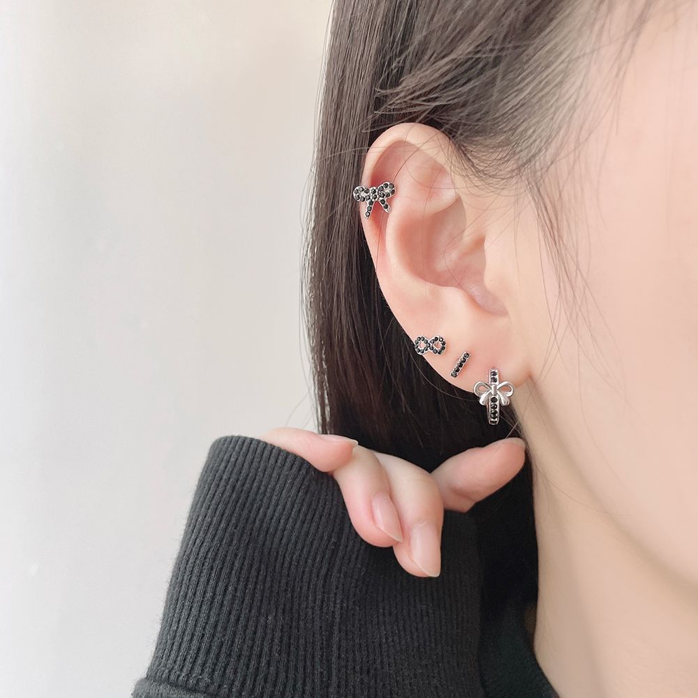 サージカル]リボン＆インフィニティ キュービックバーベルピアス