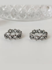 [3-piece set] [Surgical] Green Flower Earrings (2 Colors) Body Piercings, Backs, Piercings, Cartilage Piercings 