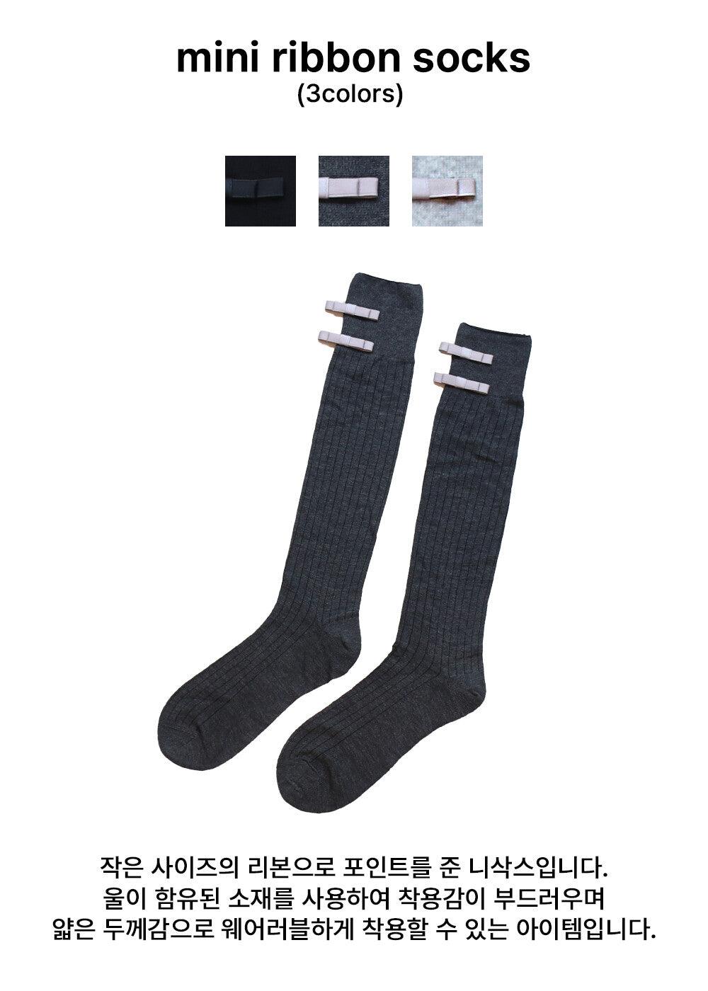 mini ribbon socks (3colors) ソックス/靴下 - 4MiLi (フォーミリ)