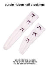 (IVE レイ 着用) purple ribbon half stockings タイツ/ストッキング - 4MiLi (フォーミリ)