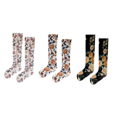 flower pattern stocking socks (3colors) ソックス/靴下 - 4MiLi (フォーミリ)
