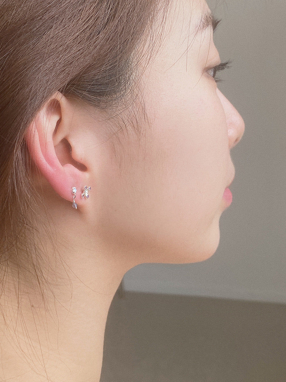 925 Silver]アイオライト宝石 ピアス (2Type) 20G ボディピアス 