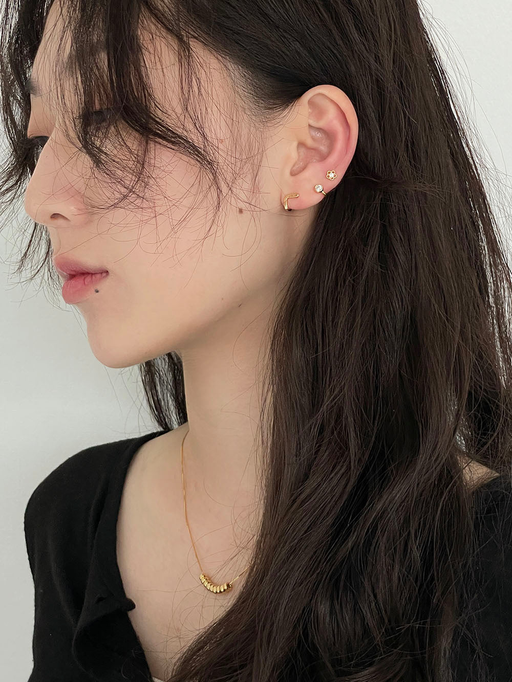 [925 Silver]レブ ミニ リング ハーフ リング ピアッシング (2Type 2Color) 18G