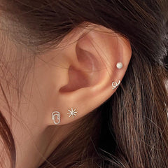 [925 Silver] Clip Piercing 18G Body Piercing Back Piercing Cartilage Piercing 