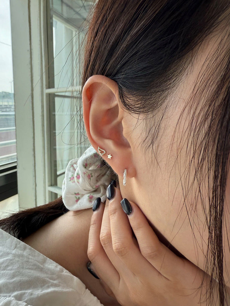 [925 Silver] เจาะ X-Line (2 แบบ) 20G เจาะร่างกาย เจาะหลัง เจาะกระดูกอ่อน 