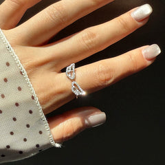 [925 Silver] Triple Cubic Sparkling Ring