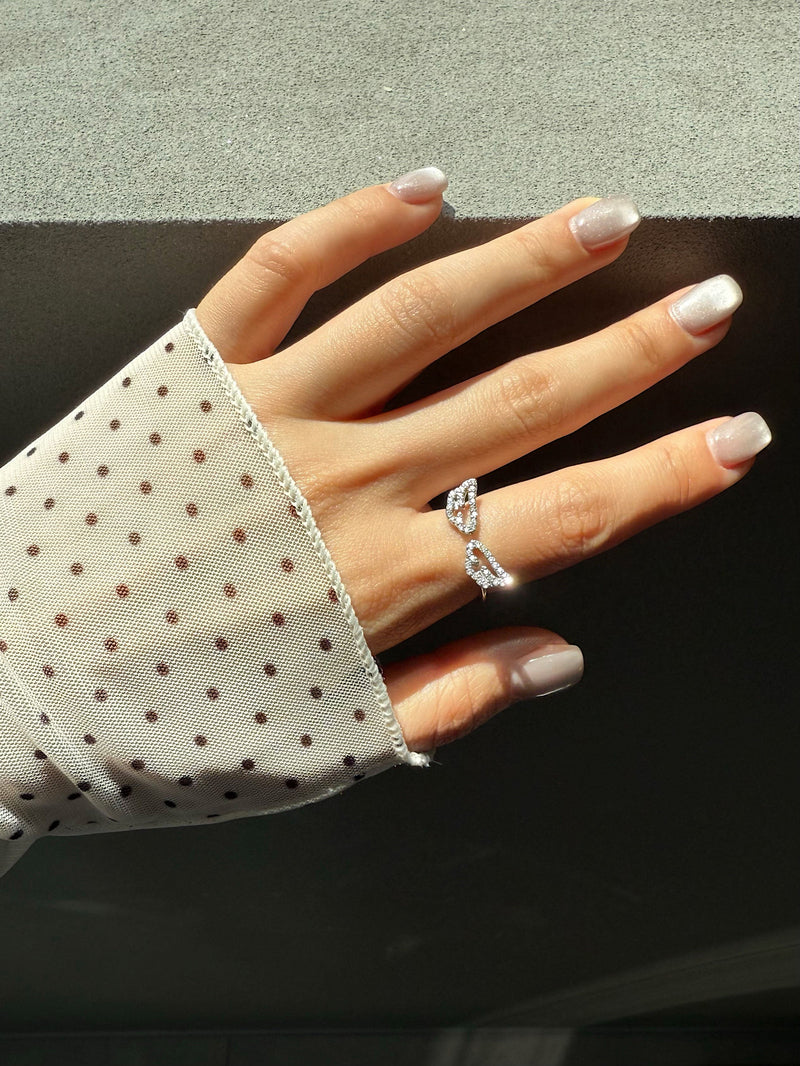 [925 Silver] Triple Cubic Sparkling Ring