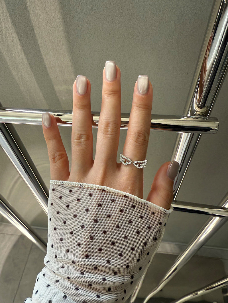 [925 Silver] Triple Cubic Sparkling Ring