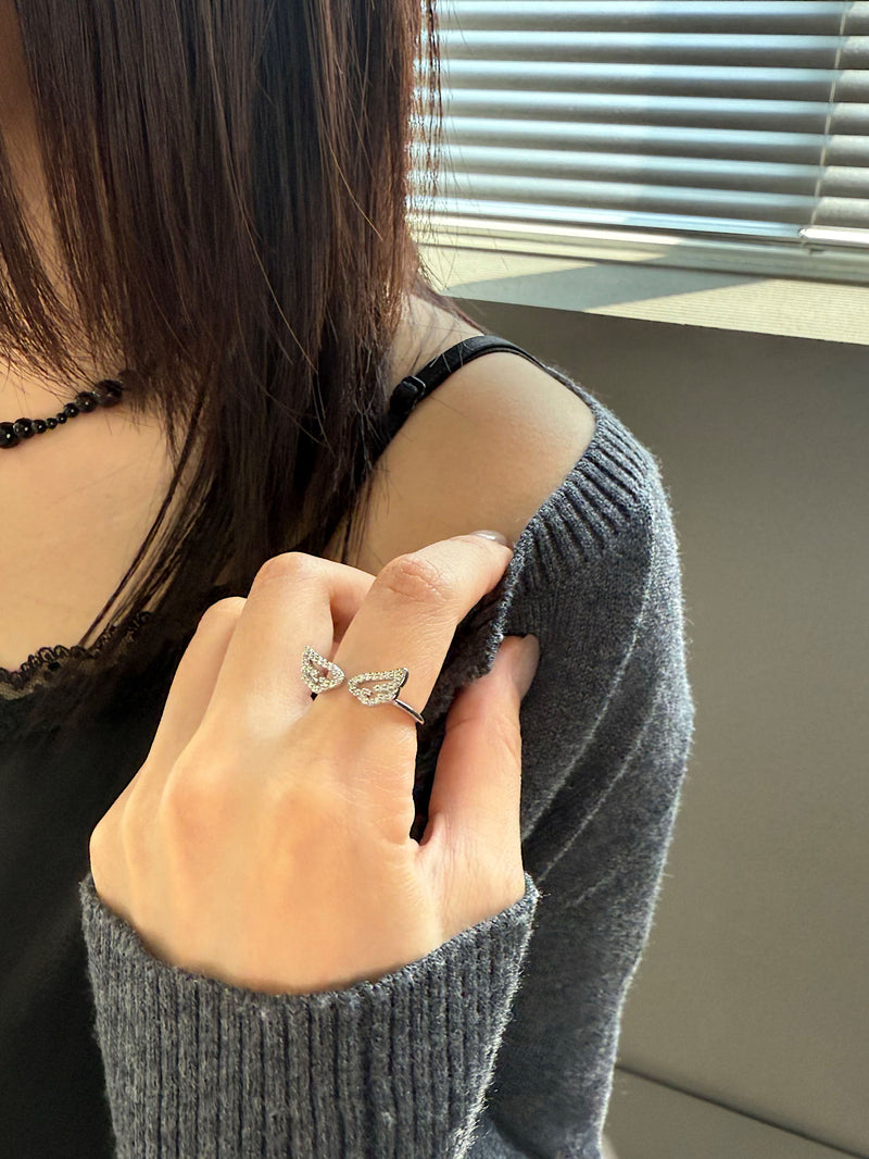 [925 Silver] Triple Cubic Sparkling Ring