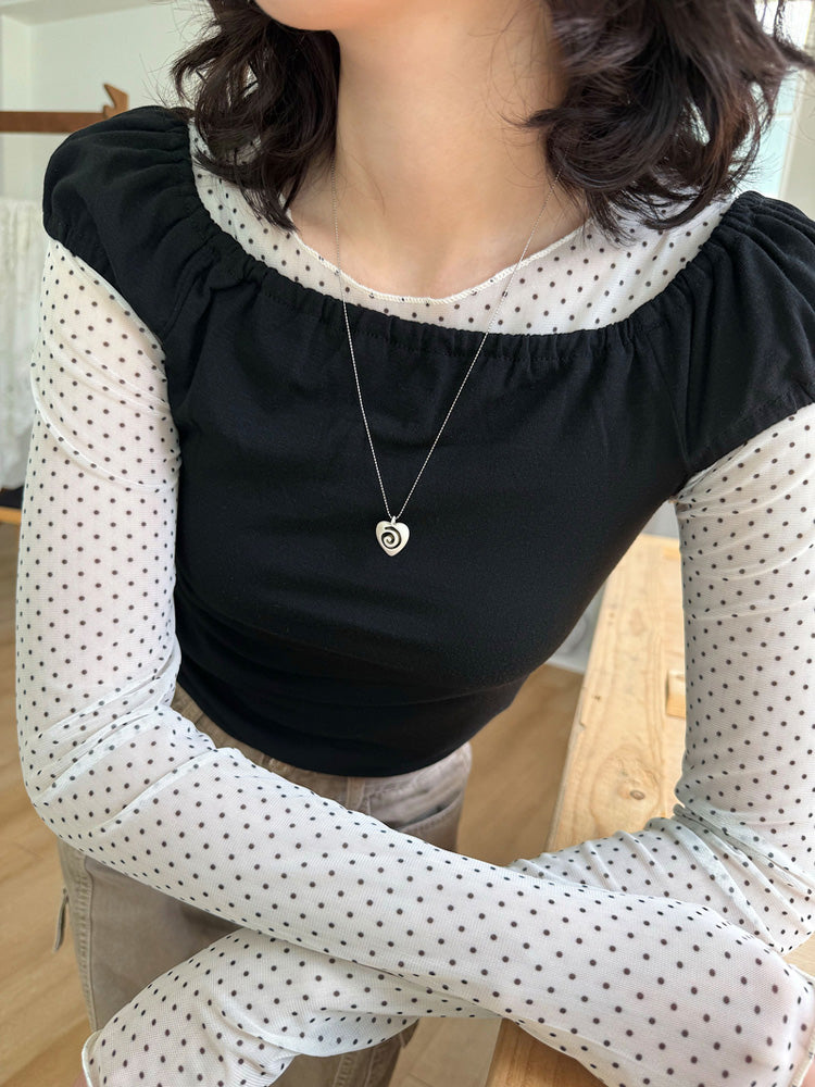 Metal &amp; Leopard Black String Bit Necklace (3 Colors) Adjustable Length 