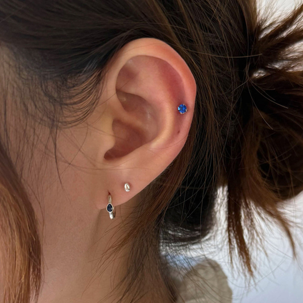 [925 Silver] ต่างหูแบบสวมนิ้ว Rough Wave Line สำหรับทั้ง 2 ข้าง 