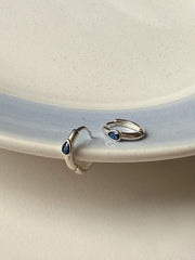 [925 Silver] ต่างหูแบบสวมนิ้ว Rough Wave Line สำหรับทั้ง 2 ข้าง 