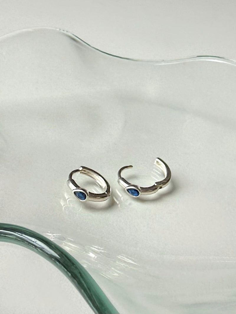 [925 Silver] ต่างหูแบบสวมนิ้ว Rough Wave Line สำหรับทั้ง 2 ข้าง 