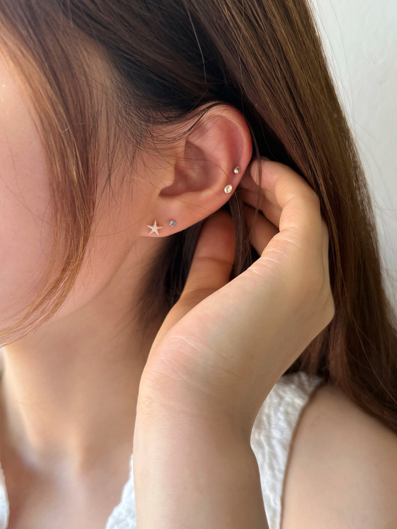 [925 Silver] เจาะ X-Line (2 แบบ) 20G เจาะร่างกาย เจาะหลัง เจาะกระดูกอ่อน 