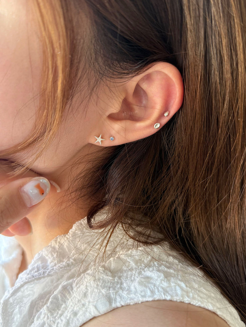 [925 Silver] เจาะ X-Line (2 แบบ) 20G เจาะร่างกาย เจาะหลัง เจาะกระดูกอ่อน 