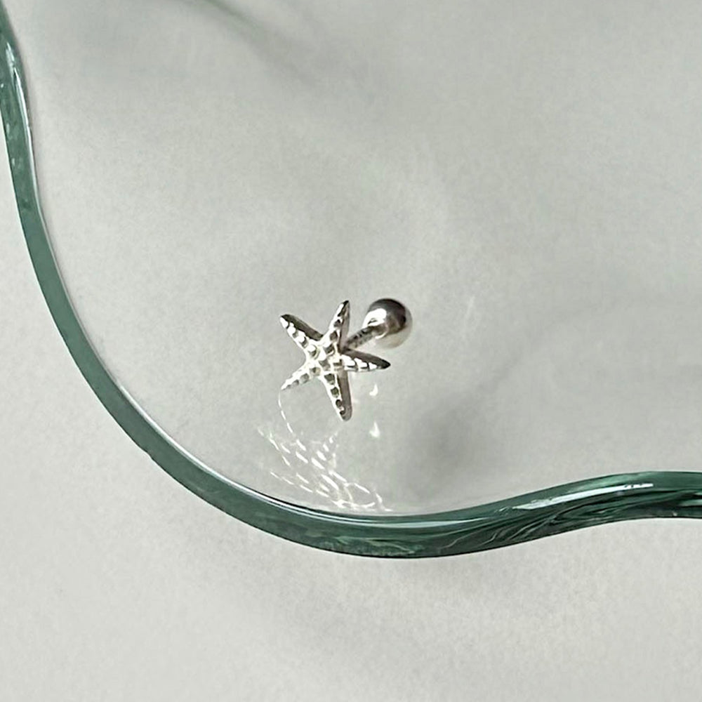 [925 Silver] เจาะ X-Line (2 แบบ) 20G เจาะร่างกาย เจาะหลัง เจาะกระดูกอ่อน 