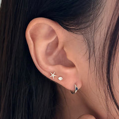 [925 Silver] เจาะ X-Line (2 แบบ) 20G เจาะร่างกาย เจาะหลัง เจาะกระดูกอ่อน 