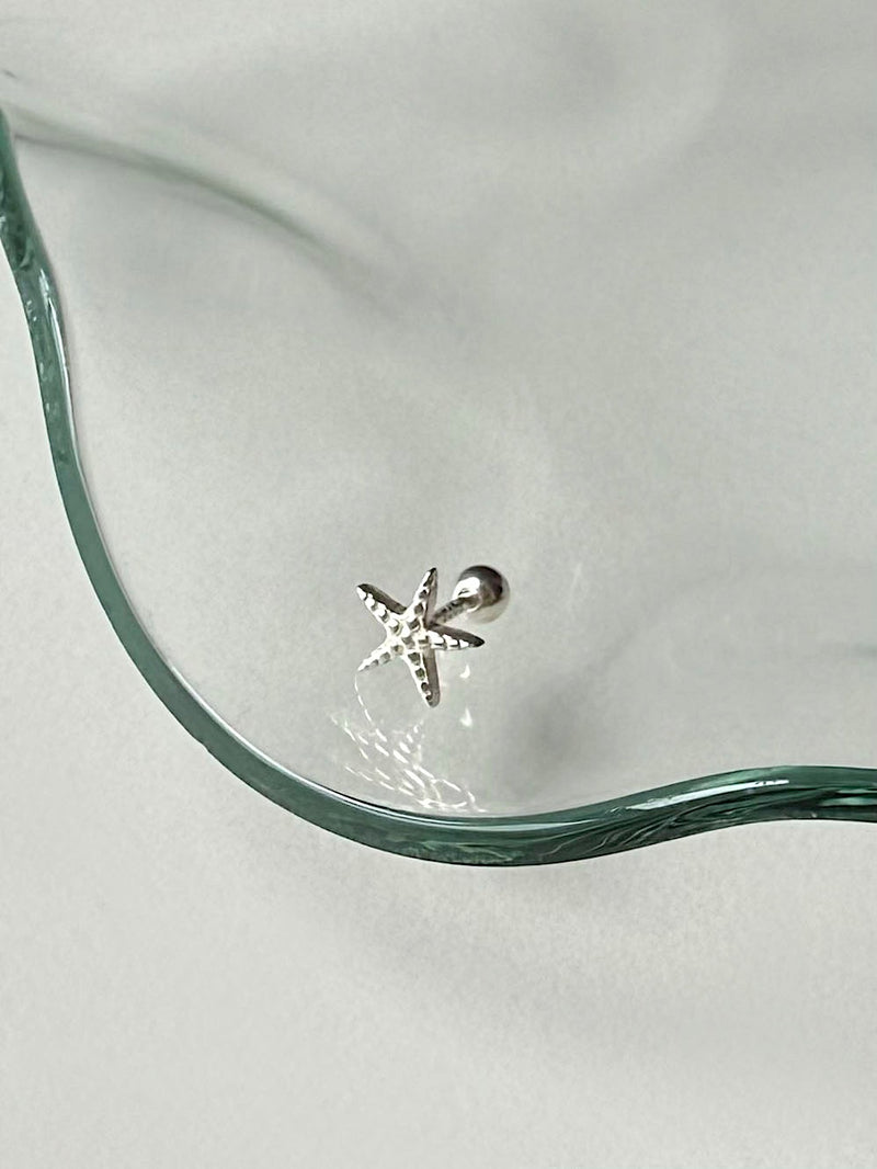 [925 Silver] เจาะ X-Line (2 แบบ) 20G เจาะร่างกาย เจาะหลัง เจาะกระดูกอ่อน 