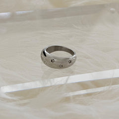 [925 เงิน] แหวนเพชรประกาย 3 เหลี่ยม