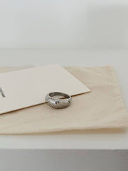 [925 เงิน] แหวนเพชรประกาย 3 เหลี่ยม