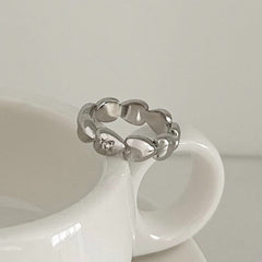 [925 Silver] Triple Cubic Sparkling Ring
