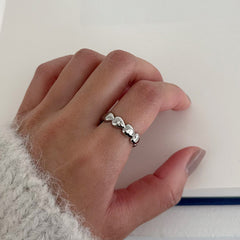 [925 Silver] Triple Cubic Sparkling Ring