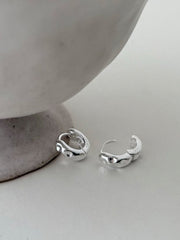 [925 Silver]バンピーテクスチャー ワンタッチリングピアス 両耳用 シルバー925 ピアス 大人 ピアス