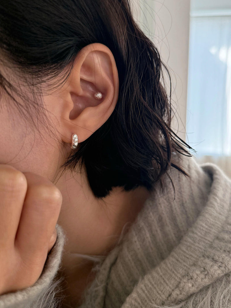 [925 Silver] X-Line Piercing (2 Types) 20G Body Piercing Back Piercing Cartilage Piercing 