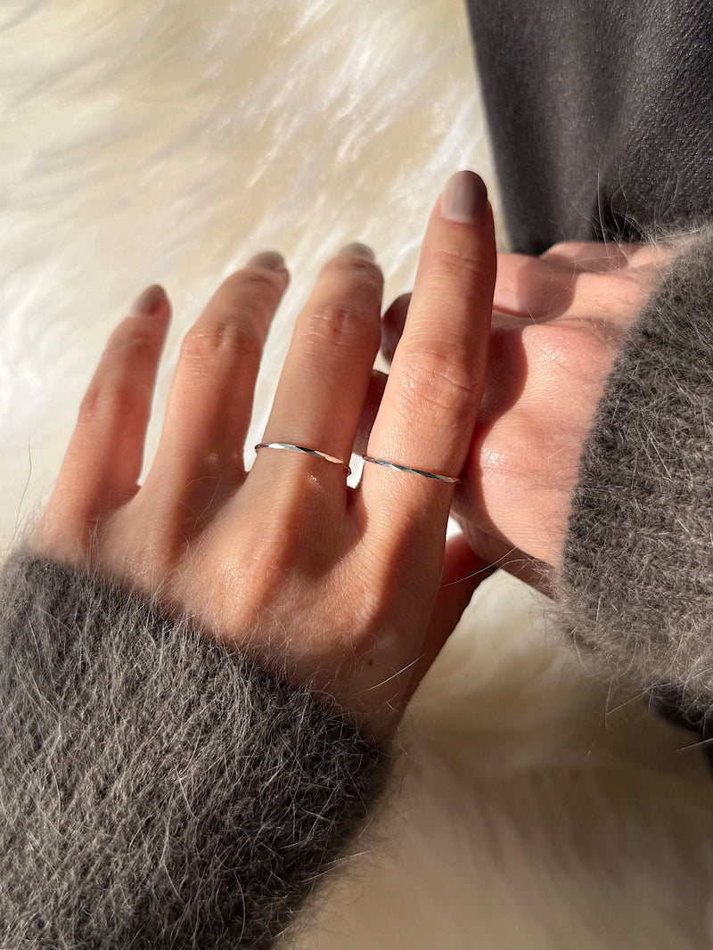 [925 Silver] แหวนทรงลูกบาศก์