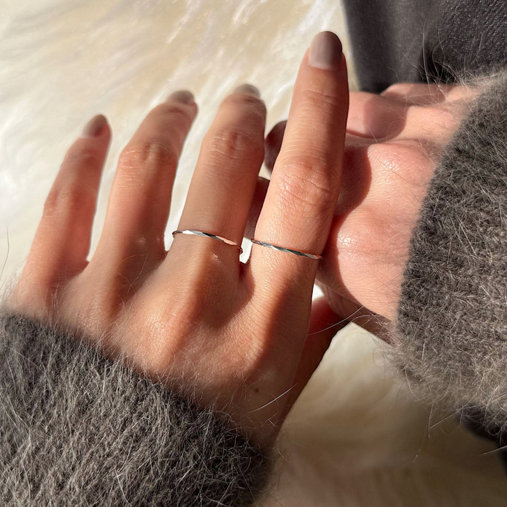 [925 Silver] แหวนทรงลูกบาศก์