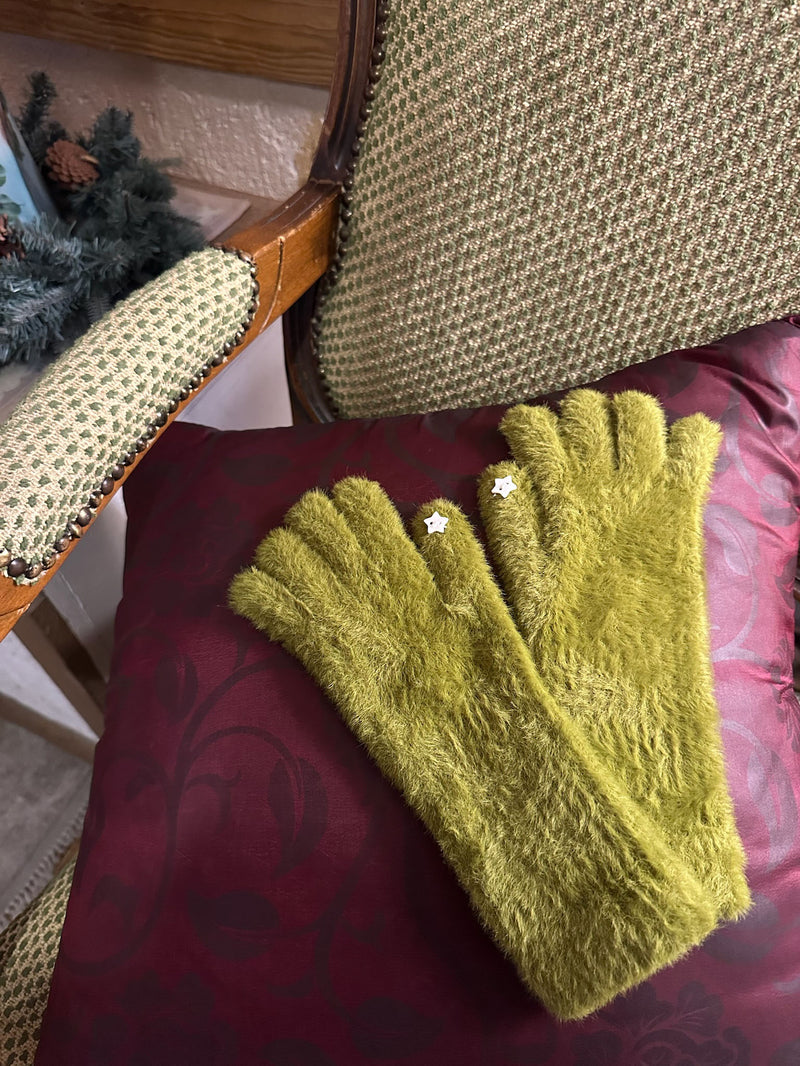 スター ポイント アンゴラ風 スマホ対応 フィンガーレス手袋（2色）アンゴラ手袋 / スマホ対応手袋 / フィンガーレス手袋 / 指なし手袋