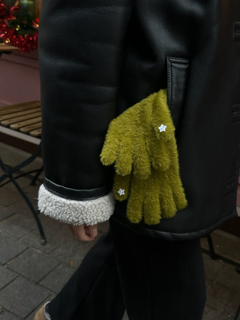 スター ポイント アンゴラ風 スマホ対応 フィンガーレス手袋（2色）アンゴラ手袋 / スマホ対応手袋 / フィンガーレス手袋 / 指なし手袋