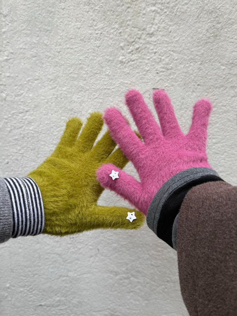 スター ポイント アンゴラ風 スマホ対応 フィンガーレス手袋（2色）アンゴラ手袋 / スマホ対応手袋 / フィンガーレス手袋 / 指なし手袋