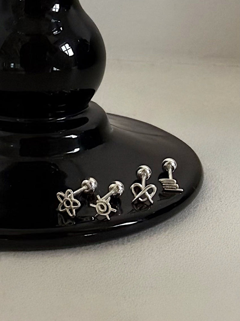 [925 Silver] เจาะ X-Line (2 แบบ) 20G เจาะร่างกาย เจาะหลัง เจาะกระดูกอ่อน 