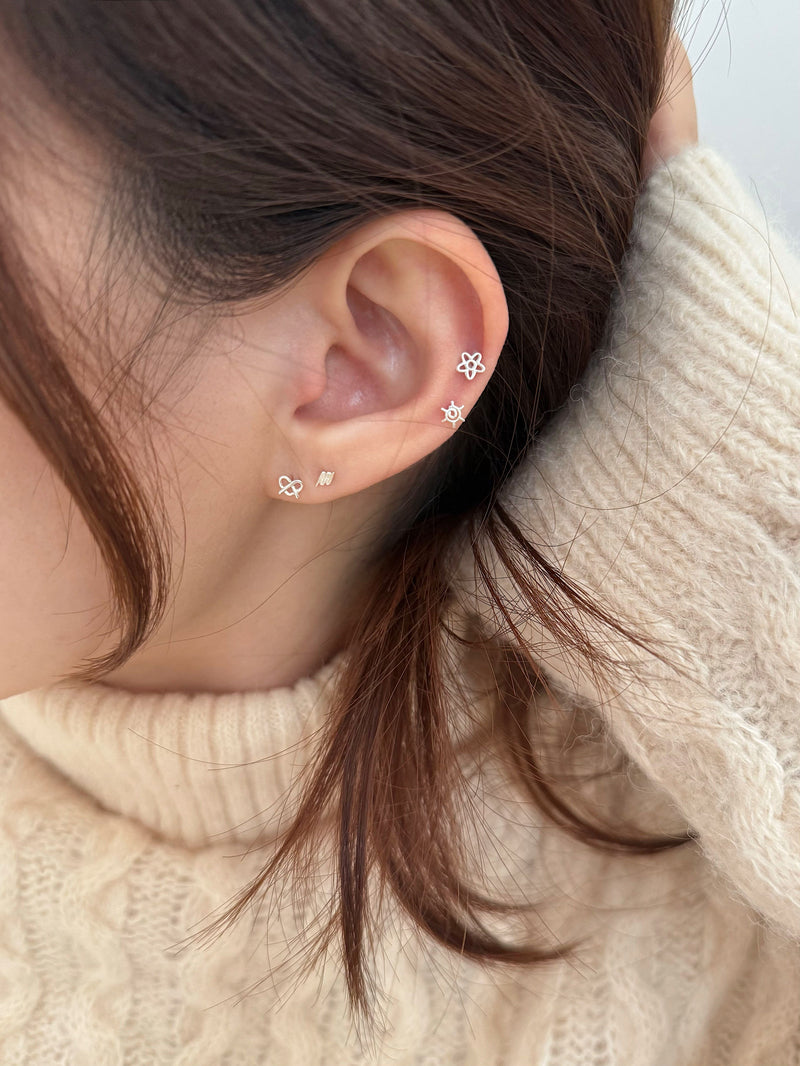 [925 Silver] เจาะ X-Line (2 แบบ) 20G เจาะร่างกาย เจาะหลัง เจาะกระดูกอ่อน 