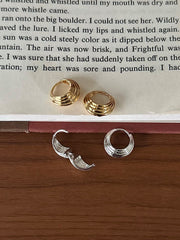 ボールド シェル ワンタッチ リングピアス（銀メッキ／2color）レディース  フープピアス リングピアス