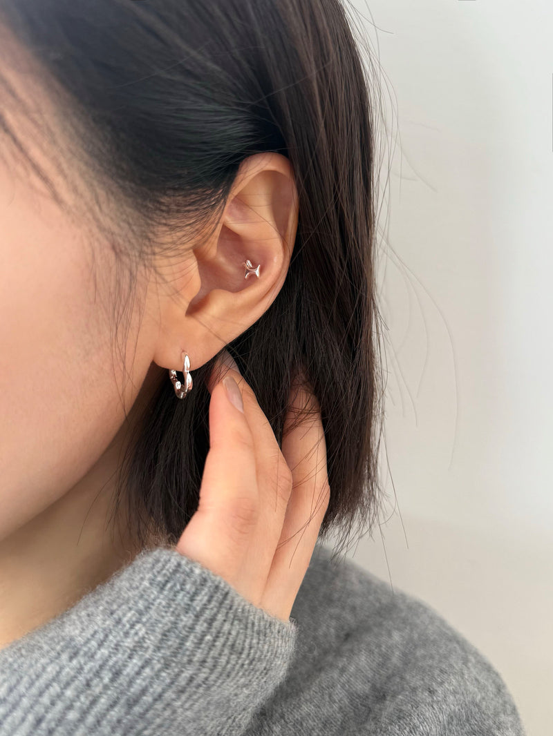 [925 Silver] เจาะ X-Line (2 แบบ) 20G เจาะร่างกาย เจาะหลัง เจาะกระดูกอ่อน 