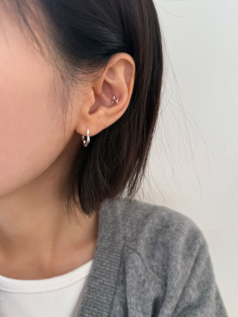 [925 Silver] เจาะ X-Line (2 แบบ) 20G เจาะร่างกาย เจาะหลัง เจาะกระดูกอ่อน 